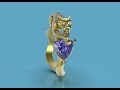 3d Ring Model Of Jaguar With Trillon Tanzanite 3d Ring Model Of Jaguar With Trillon Tanzanite