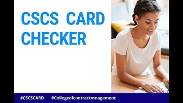 CSCS Card Checker | Check your CSCS Card
