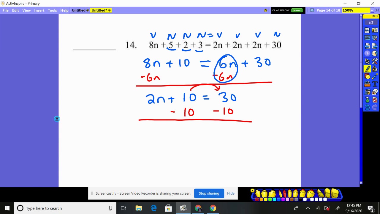 Algebra Chapter 2 Practice Test 2 #13-15 - YouTube