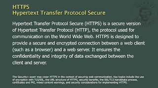 HTTPS - Hypertext Transfer Protocol Secure