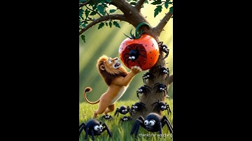 The lion saved the tomato plant from drying up by watering it 😭#ai #tree #save #water