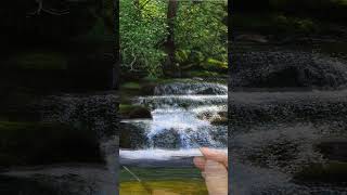 Painting a Hyper-Realistic Waterfall #satisfying #art #painting