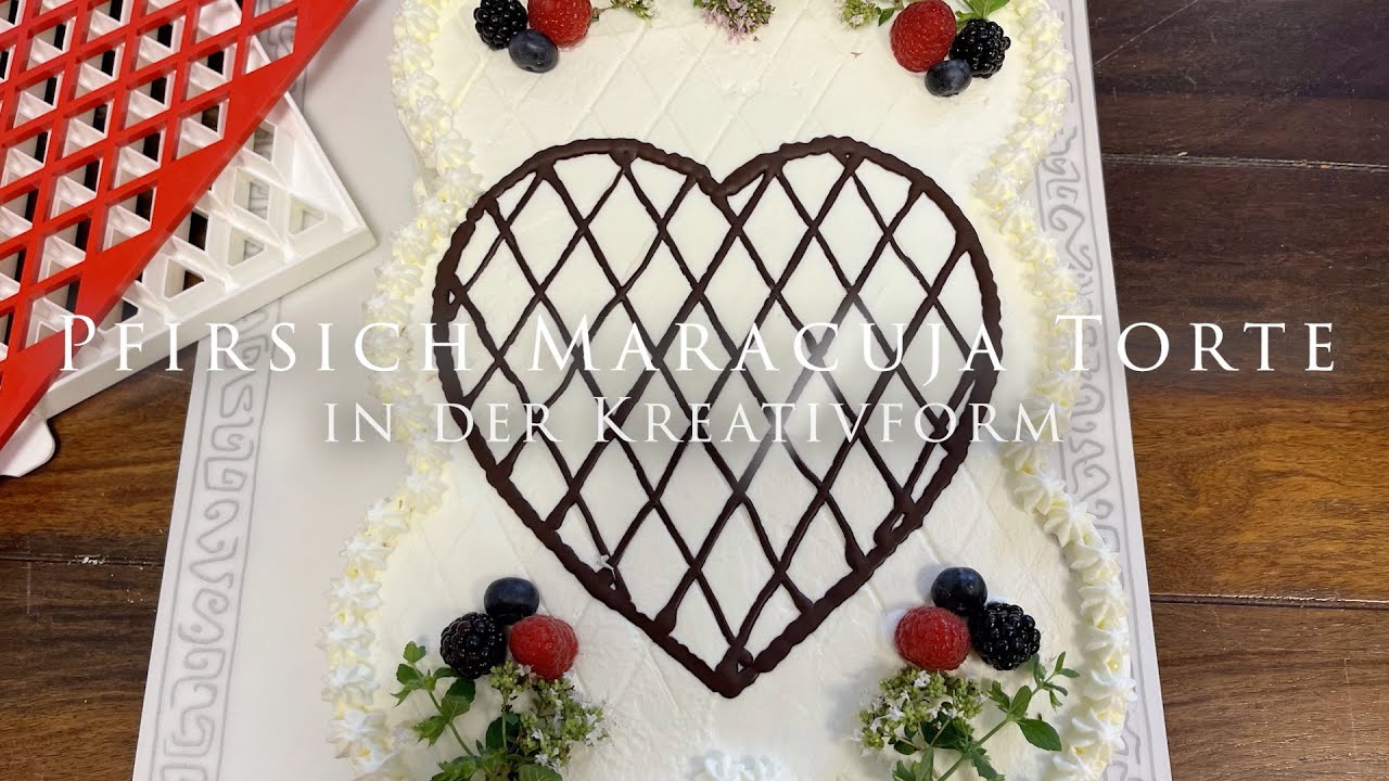 Pfirsich Maracuja Sahnetorte in der Kreativform - YouTube