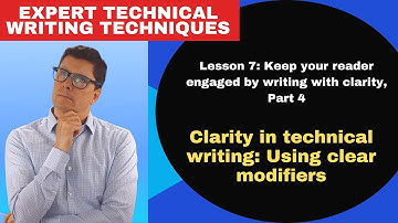 Clarity in technical writing: Using clear modifiers