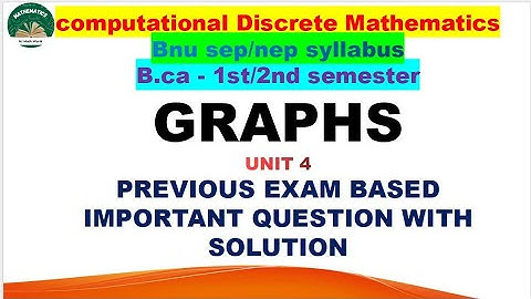 Graph Theory Full Revision|BCA 1st & 2nd Sem | BNU PYQ Solved(4 Years)|Complete Concepts Explained