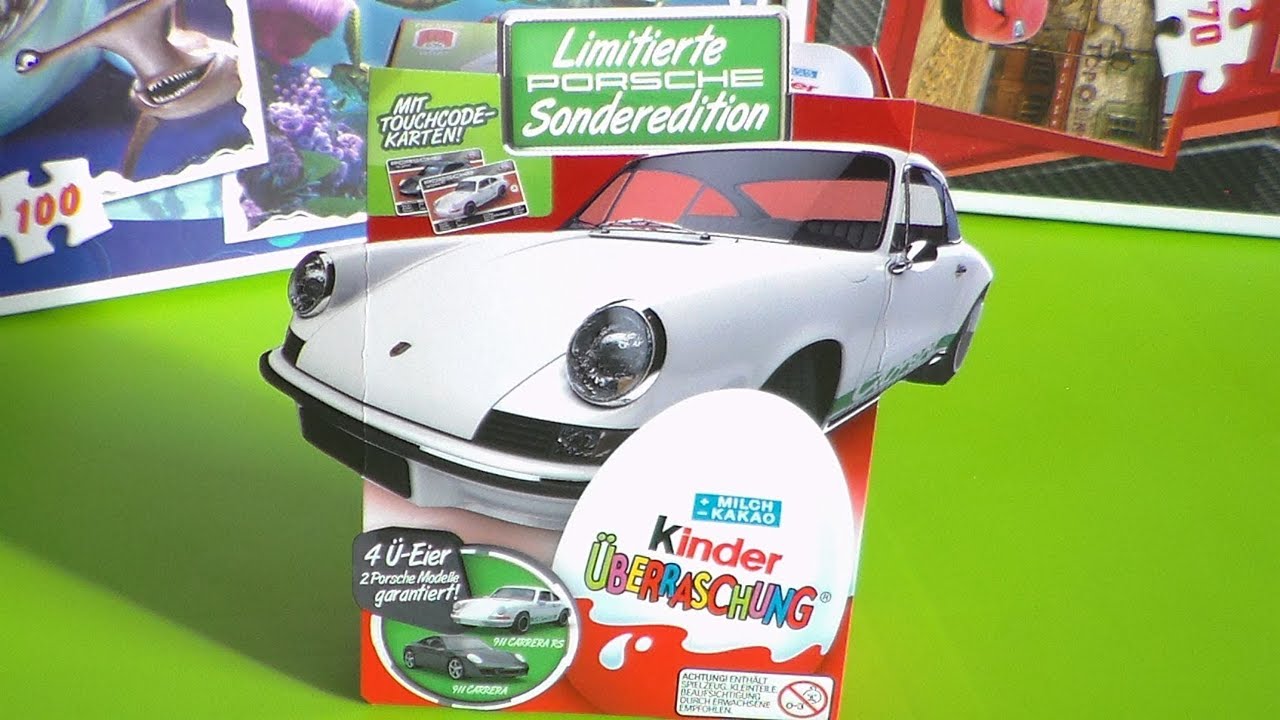 Kinder Surprise Eggs Porsche 911 special edition!!! Four porsche eggs