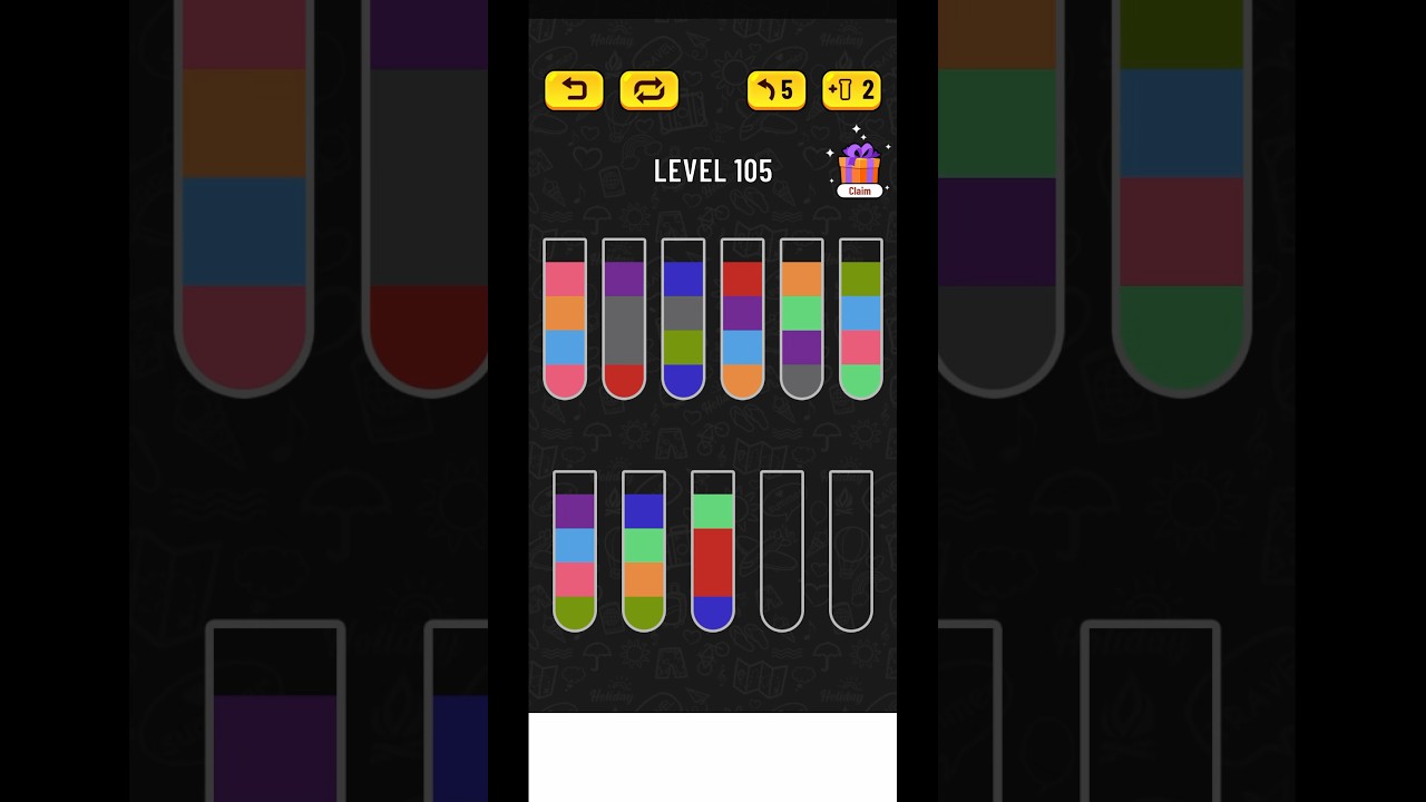 Water Sort Puzzle Level 105 Walkthrough 