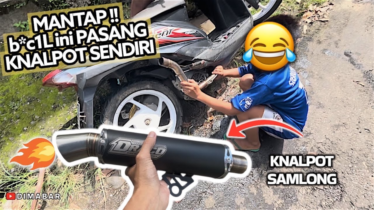 Pasang knalpot samlong di motor beat std pabrik🔥🔥😱