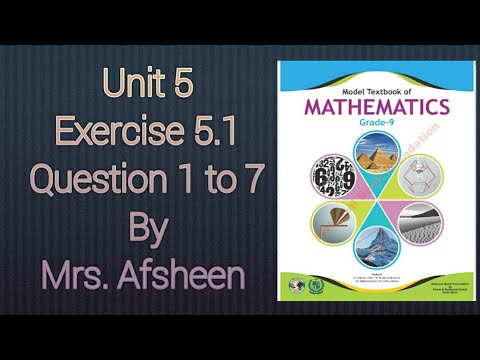 Maths grade 9 unit 5 Exercise 5.1 Question 1 to 7 new book by NBF ...