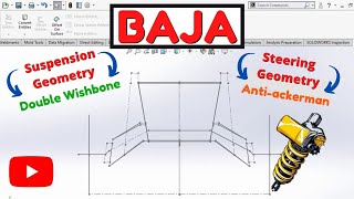 Suspension & Steering Geometry (Front) | Double Wishbone | AntiAckerman | SAE BAJA | Solidworks