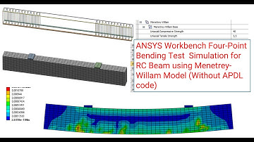 ANSYS Workbench Four-Point Bending Test Simulation for RC Beam  Without APDL Code (Menetrey-Willam)
