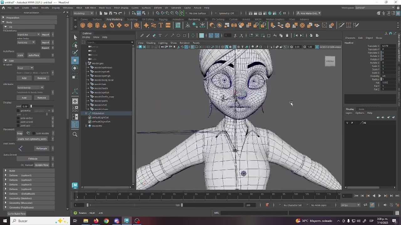 3. huesos y controles -  advance skeleton -  rigging maya
