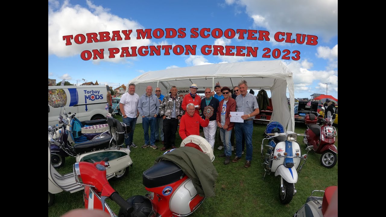 Torbay Mods Scooter Club attend the English Riviera Classic Car Show on