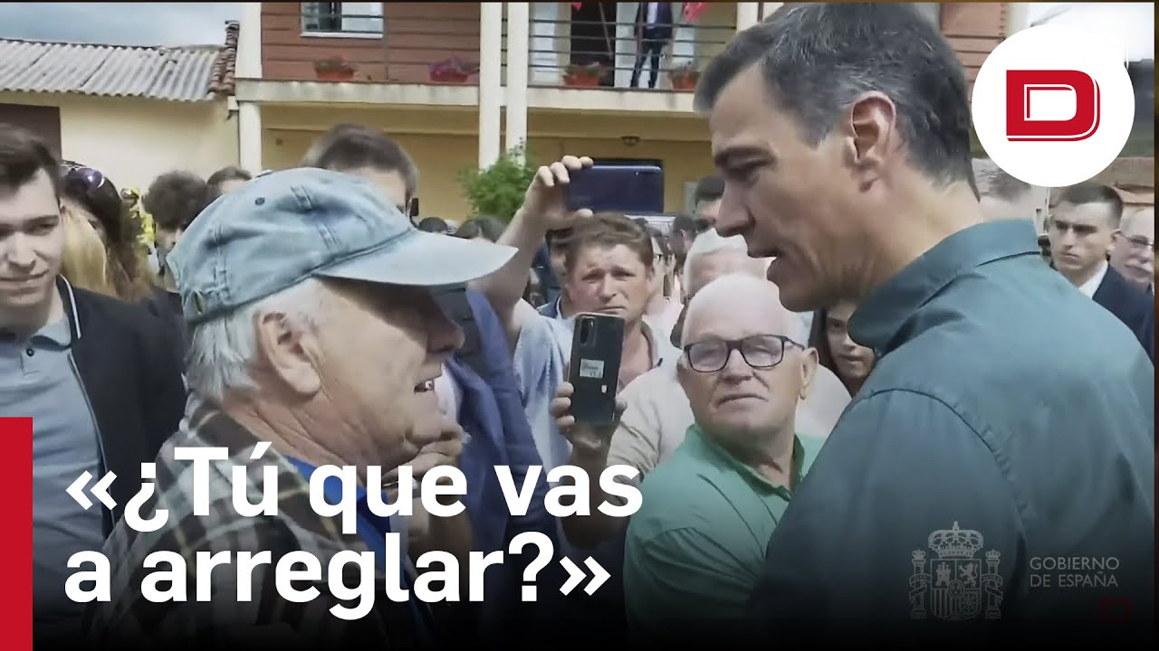 Un vecino increpa a Sánchez durante su visita a los afectados por el  incendio de Zamora: «¡¿Arreglarlo, tú?!»