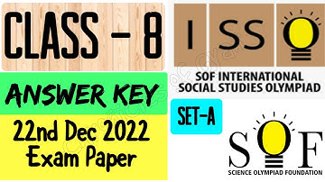 ISSO Class 8 22-23 Solved | SOF ISSO Question Paper Social studies Olympiad Answer Key#class8 #sst