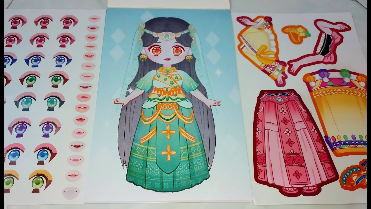 Дизайн наклейки с этническим платьем принцессы, невинная принцесса, милая корейская принцесса/Кра...