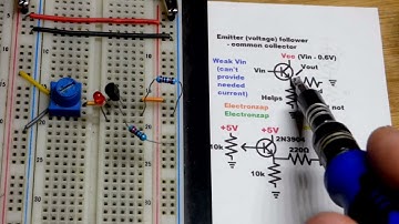 NPN BJT Base voltage to Emitter follower demo circuit for learning electronics shorts 37