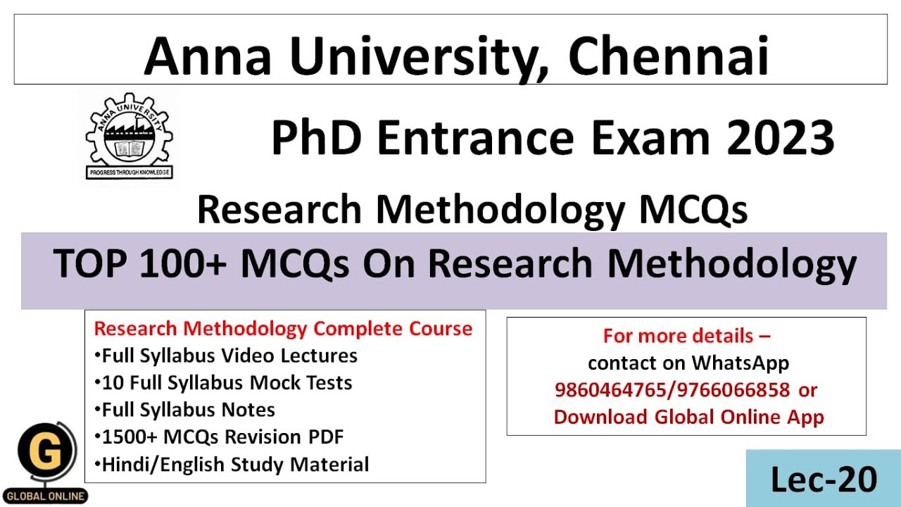 mcq on research methodology for phd entrance