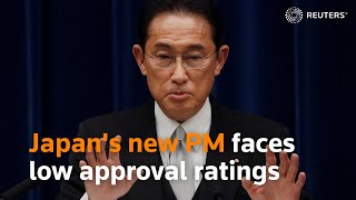 Japan's new prime minister faces low approval ratings