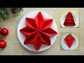 Servietten falten: Weihnachten - Ideen zum Tischdeko basteln - Weihnachtsdeko selber machen. Origami