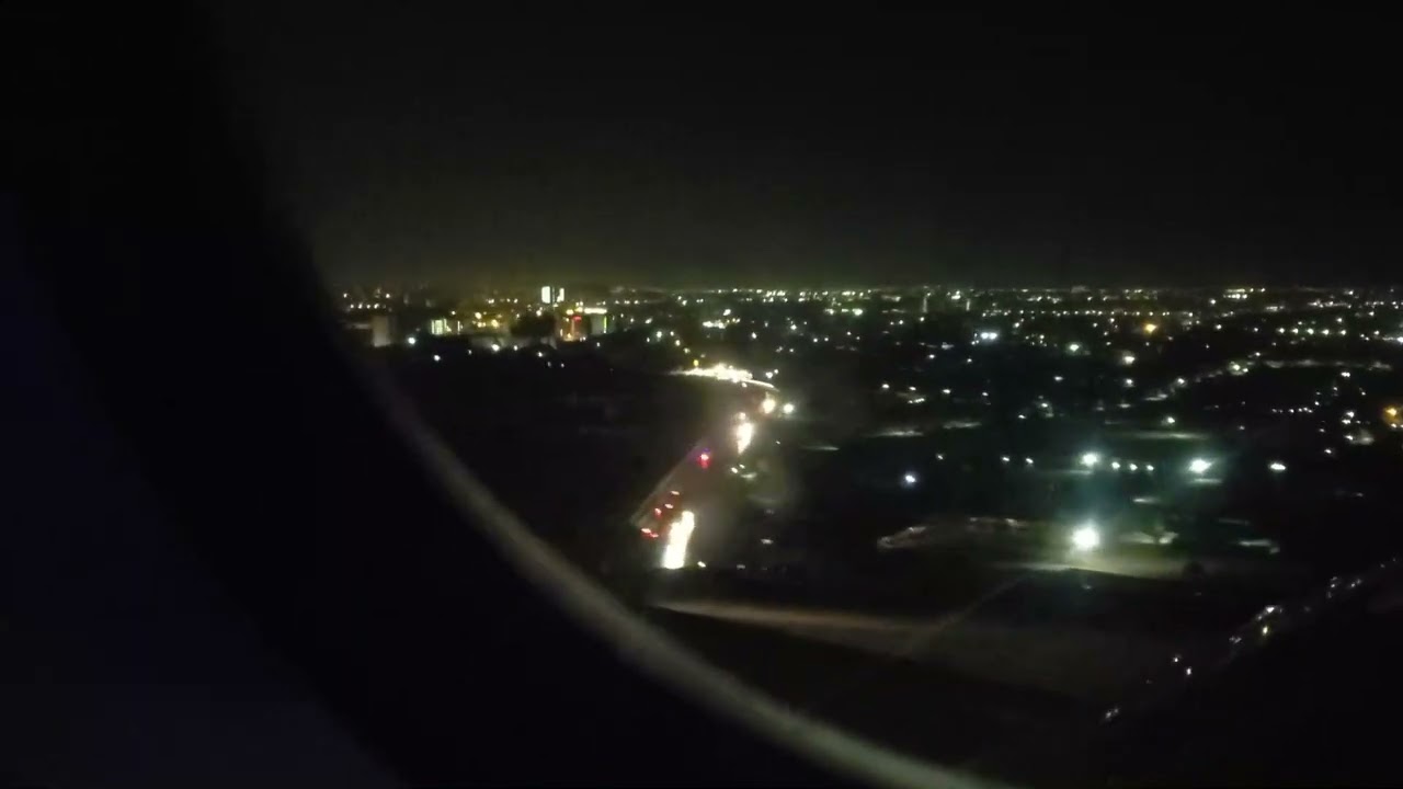 Lovely Night Landing at Karachi Airport Jinnah terminal