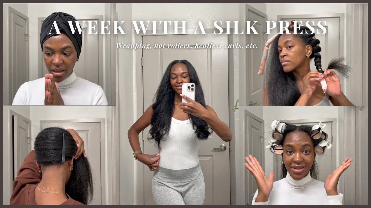 A WEEK OF SILK PRESS STYLES ON NATURAL HAIR YouTube