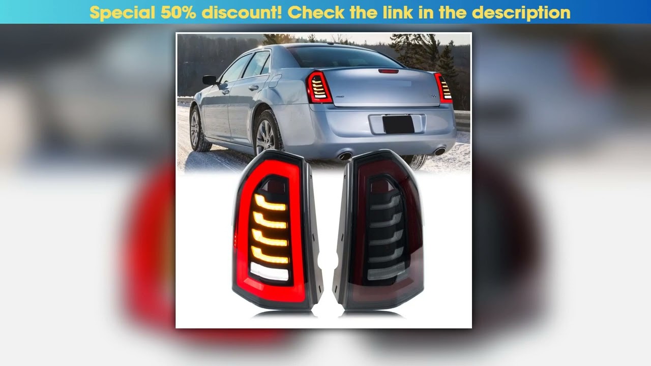 LED Tail Lights Assembly for Chrysler 300 300C 300S 20112014 Sequential Blinker Black EMark Rear