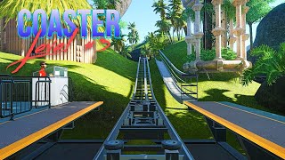 Level #3 - Jungle Run. Roller Coaster home design in Planet Coaster. 40m drop with inversions.