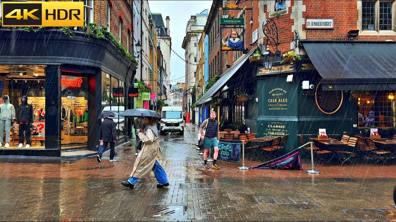 2.5 hours of London Spring Rain ☔️ London Rain Walk Compilation | Best Collection [4K HDR]