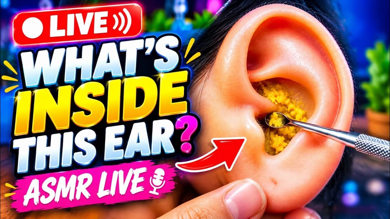 WHAT’S INSIDE THIS EAR?! 😱 Satisfying Ear Cleaning ASMR LIVE | Deep ...