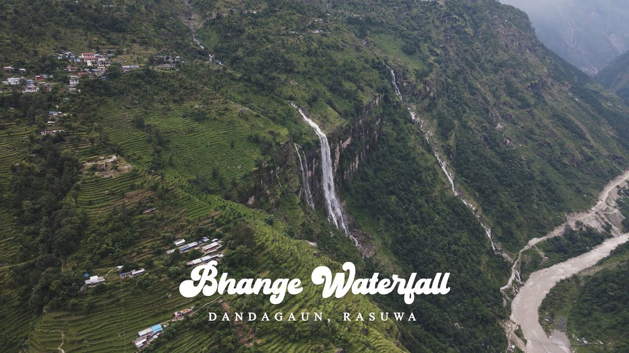 Bhange Waterfall | Mailung | Dandagaun Rasuwa |  Aerial Scenic Relaxation