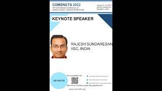 Keynote | Rajesh Sundaresan | COMSNETS 2022 screenshot 1