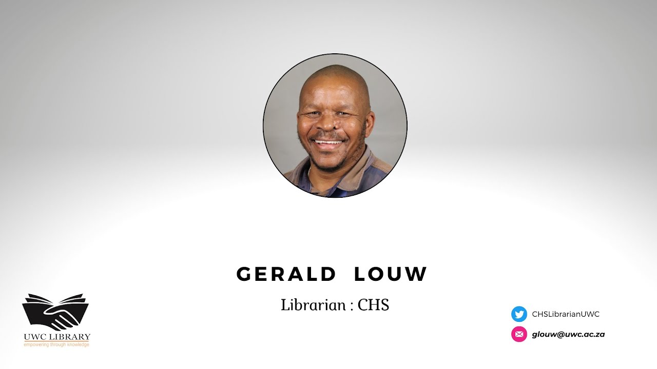 Meet Your Librarian - UWC Community Health Sciences