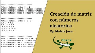 Creación de matriz con números aleatorios
