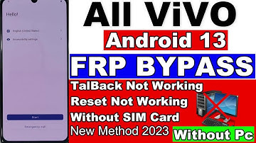 Vivo FRP Bypass Android 13 TalBack Not Working | Reset Not Working | Without SIM Card | Without Pc