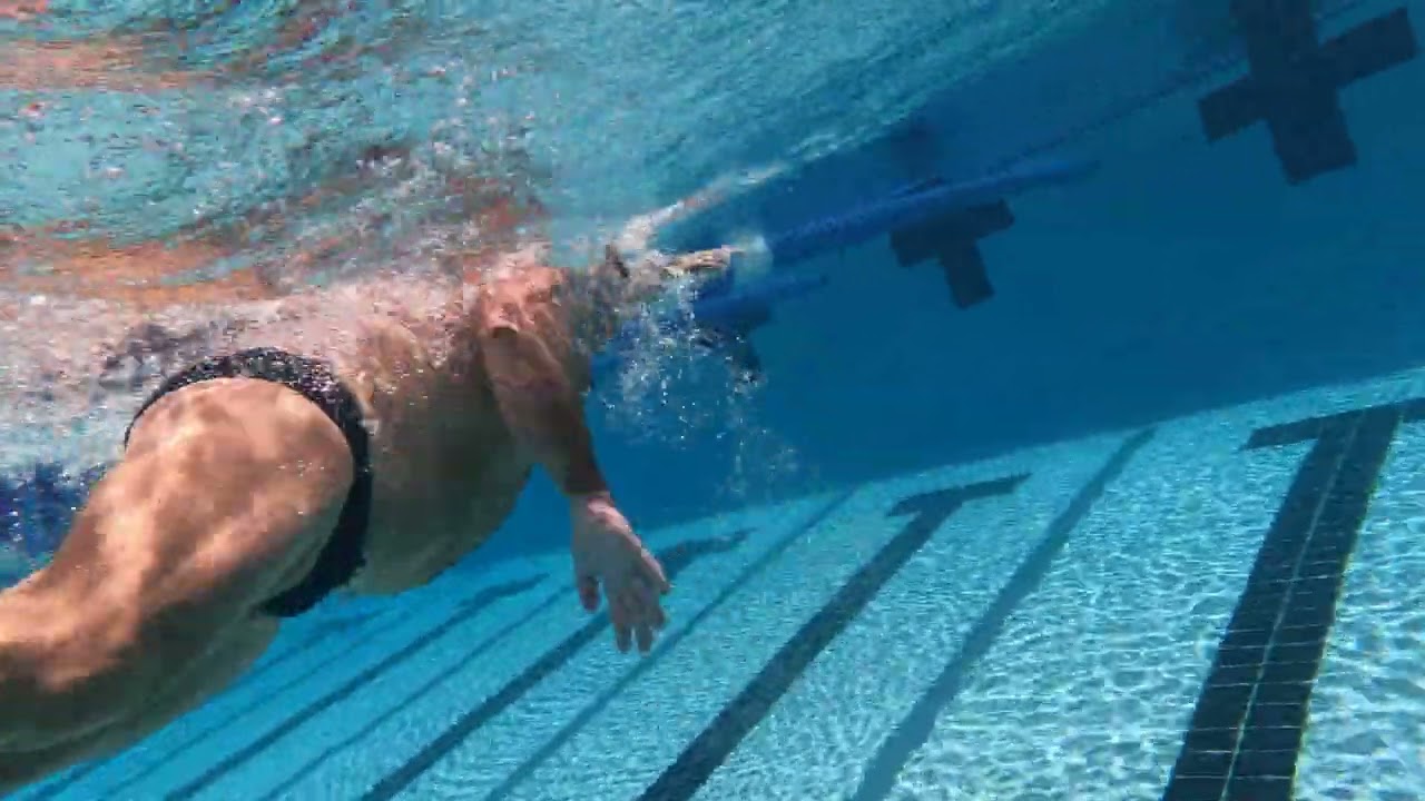 Bill swimming July 19, new GoPro stick.