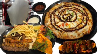 Arabian Chicken Pizza and BBQ | Chicken Pizza with Beef Kabab | BBQ at Grillo | Seekh Kabab and Piza