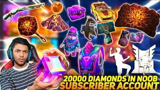 I Bought 20000++ Diamonds In Noob Subscriber Account ll Subscriber Reaction At Garena Free Fire 2020