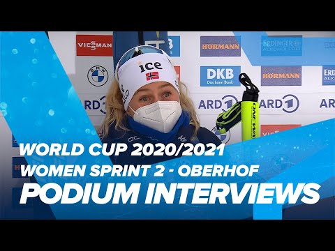 Oberhof World Cup 6 Women Sprint Podium Interviews