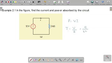 Find the current and power absorbed|David irwin e2.1| Circuti analysis for electrical engineering