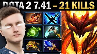 Shadow Fiend Dota 2 7.41 with 21 Kills and 1000 GPM - Dota Gameplay