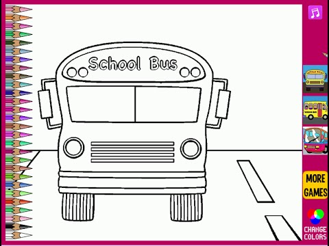 Bus Coloring Pages For Kids - Bus Coloring Pages - YouTube