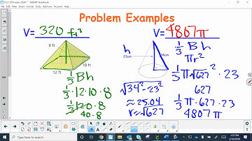 10.3 & 10.4 notes Volume of pyramids/cones and volume word problems