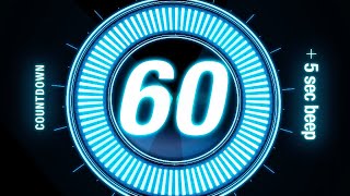 60 seconds Countdown Timer \/ with Beep Every 5 sec 🔵