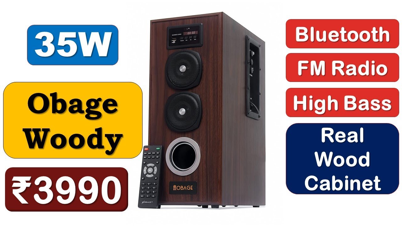 🔥35W Top Tower Speaker under ₹4000 {हिंदी में} Obage Woody Real