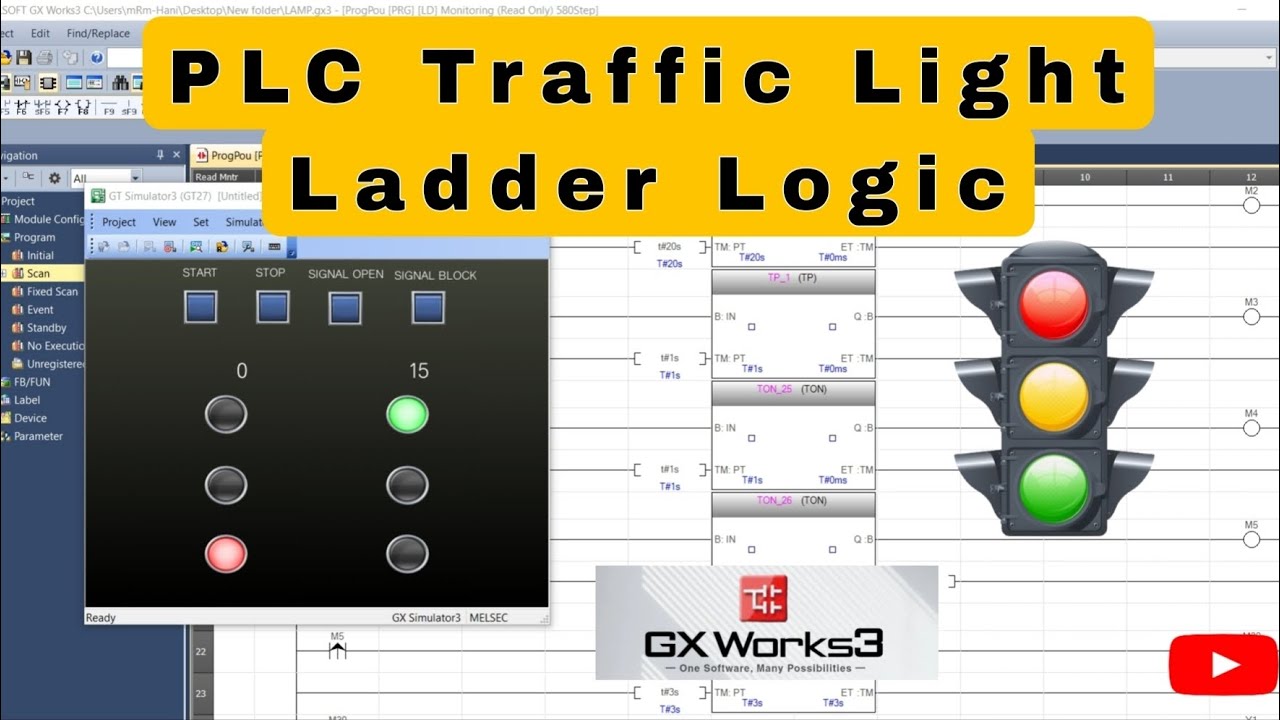 PLC Traffic Light Ladder Logic🚦 Engineering villa🚦 - YouTube
