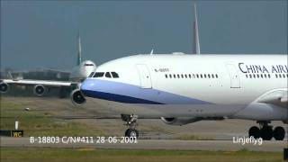 Entire fleet of 中華航空China Airlines Airbus 340-300 - YouTube