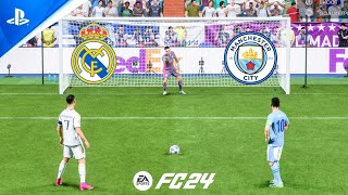 : FC 24 | Ronaldo vs Messi | Real Madrid vs Manchester City | UCL Quarter Final | Penalty Shootout PS5