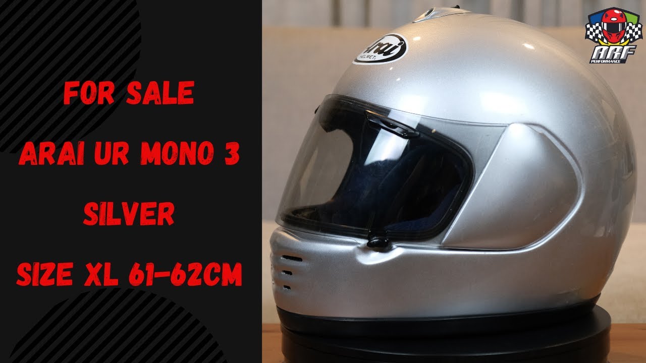 Arai Premium UR　(Ur-MONO3？) SOLD ] ARAI UR MONO 3 SILVER SIZE XL | HARGA: SOLD - YouTube