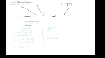 Geometry Lesson 2.5 Proving Statements